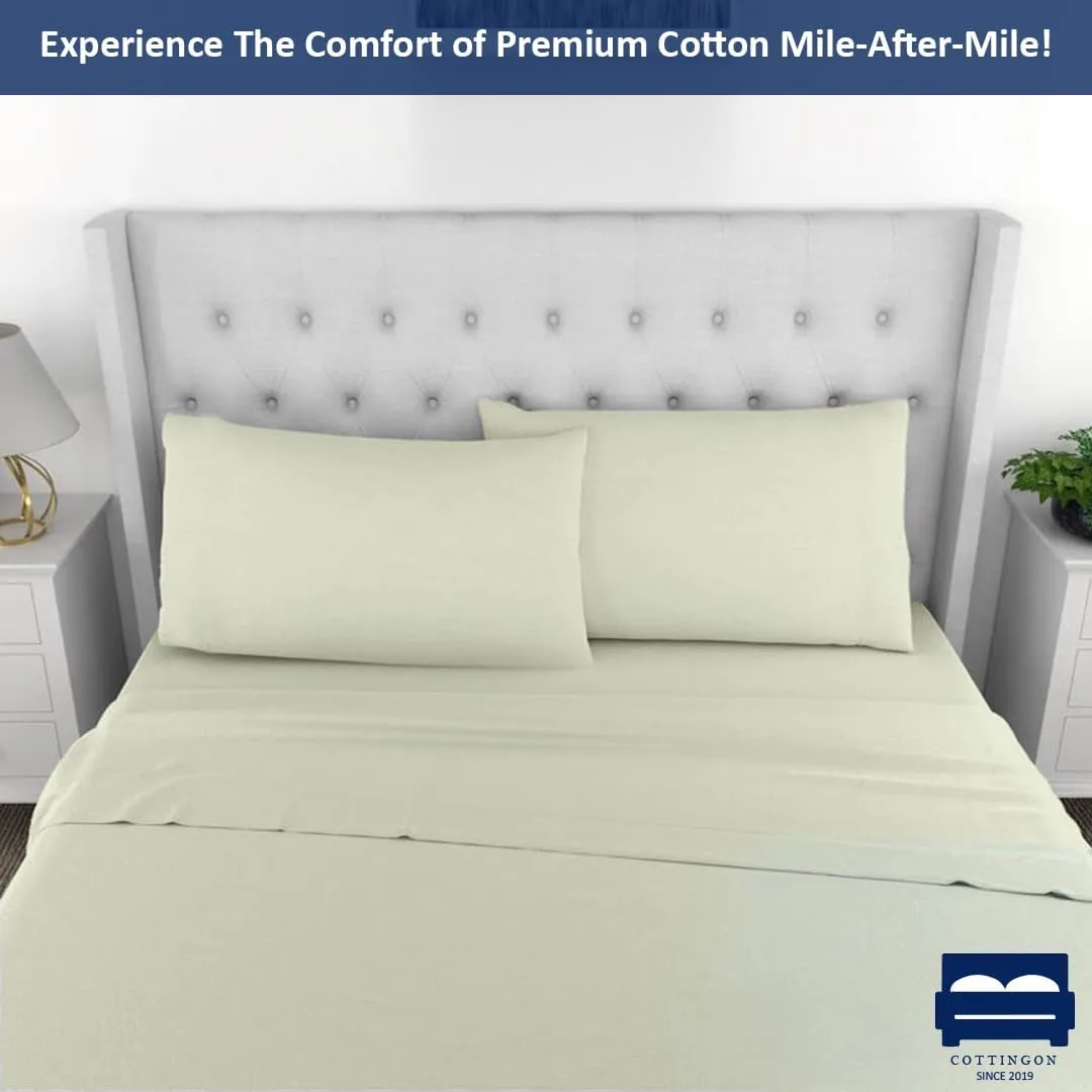 RV King Sheet Set - 4 Piece Cotton Bedding Set, Fits Up to 15" Deep Mattress, RV King 72" x 80", Ivory Solid