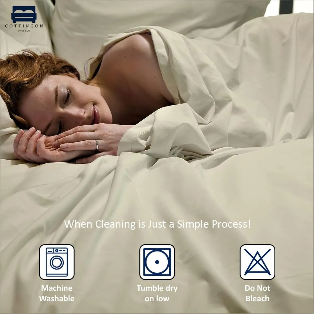 RV King Sheet Set - 4 Piece Cotton Bedding Set, Fits Up to 15" Deep Mattress, RV King 72" x 80", Ivory Solid