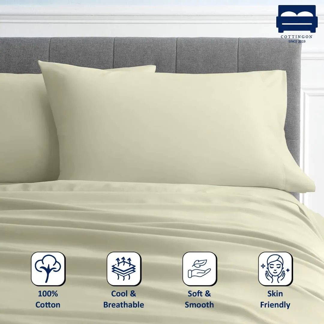 RV King Sheet Set - 4 Piece Cotton Bedding Set, Fits Up to 15" Deep Mattress, RV King 72" x 80", Ivory Solid
