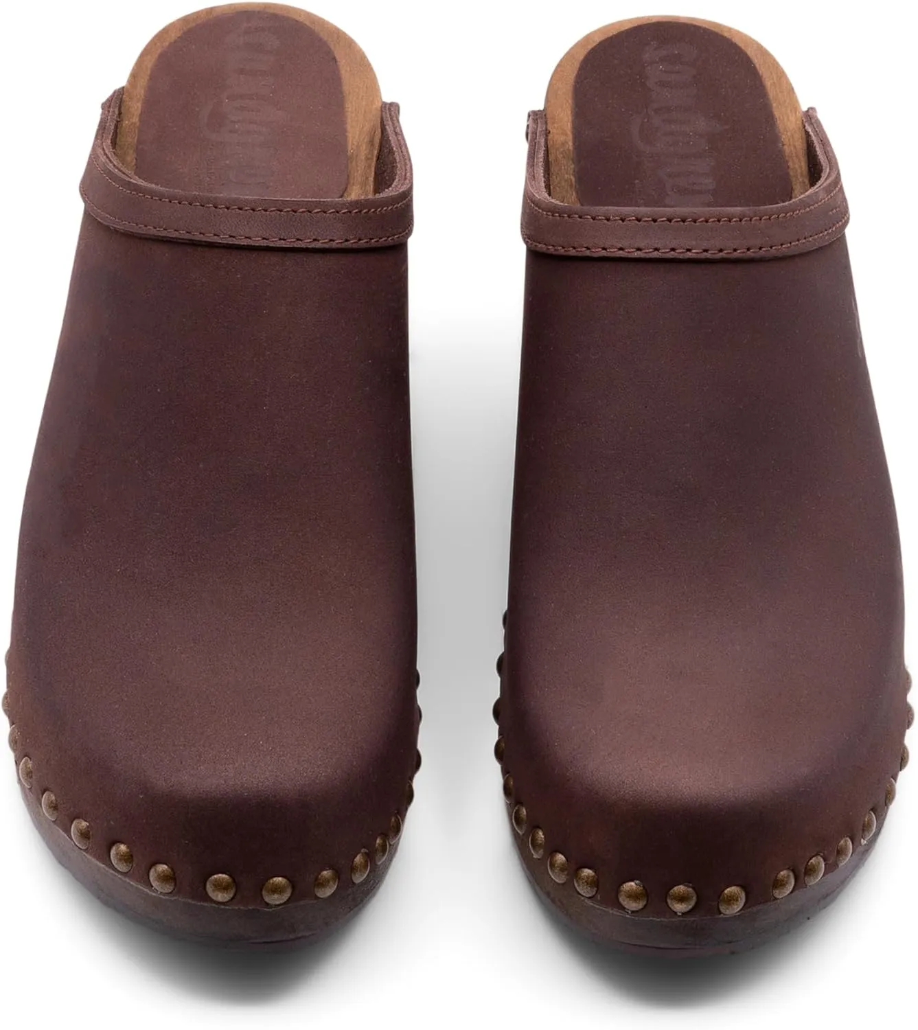 Sandgrens Handmade Swedish Wood Clogs for Women, High Heel Mule | Rome