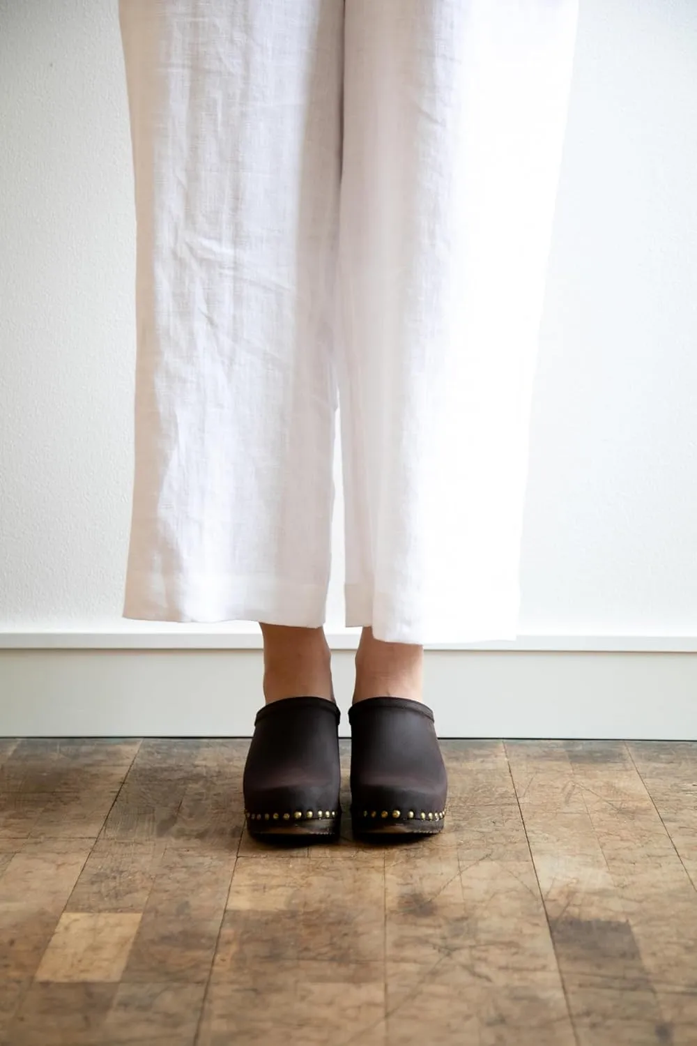 Sandgrens Handmade Swedish Wood Clogs for Women, High Heel Mule | Rome