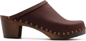 Sandgrens Handmade Swedish Wood Clogs for Women, High Heel Mule | Rome