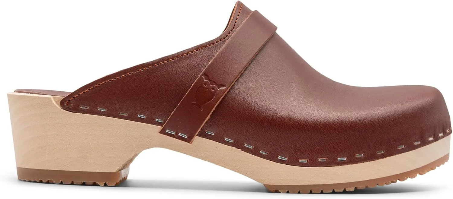 Sandgrens Handmade Swedish Wood Clogs for Women, Low Heel Mule | Tokyo