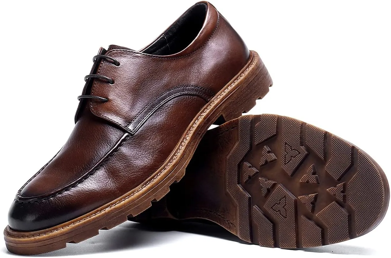 Santimon Mens Dress Shoes Casual Leather Oxford Formal Shoes for Men Black Brown