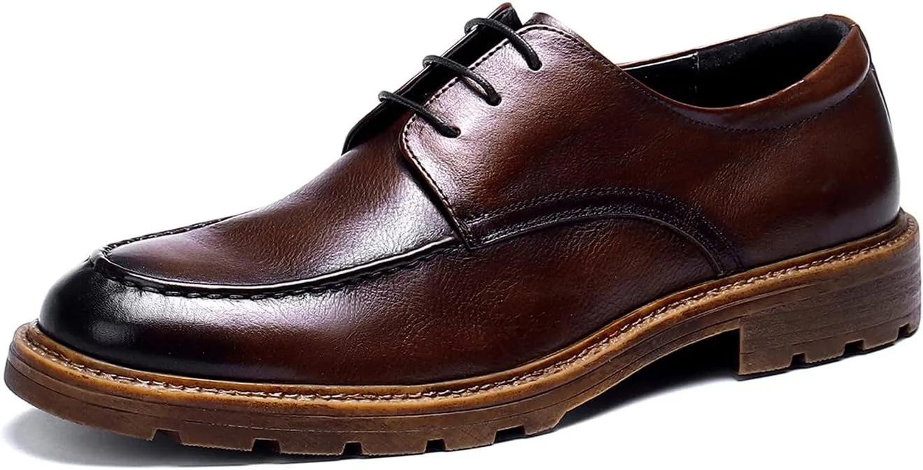 Santimon Mens Dress Shoes Casual Leather Oxford Formal Shoes for Men Black Brown