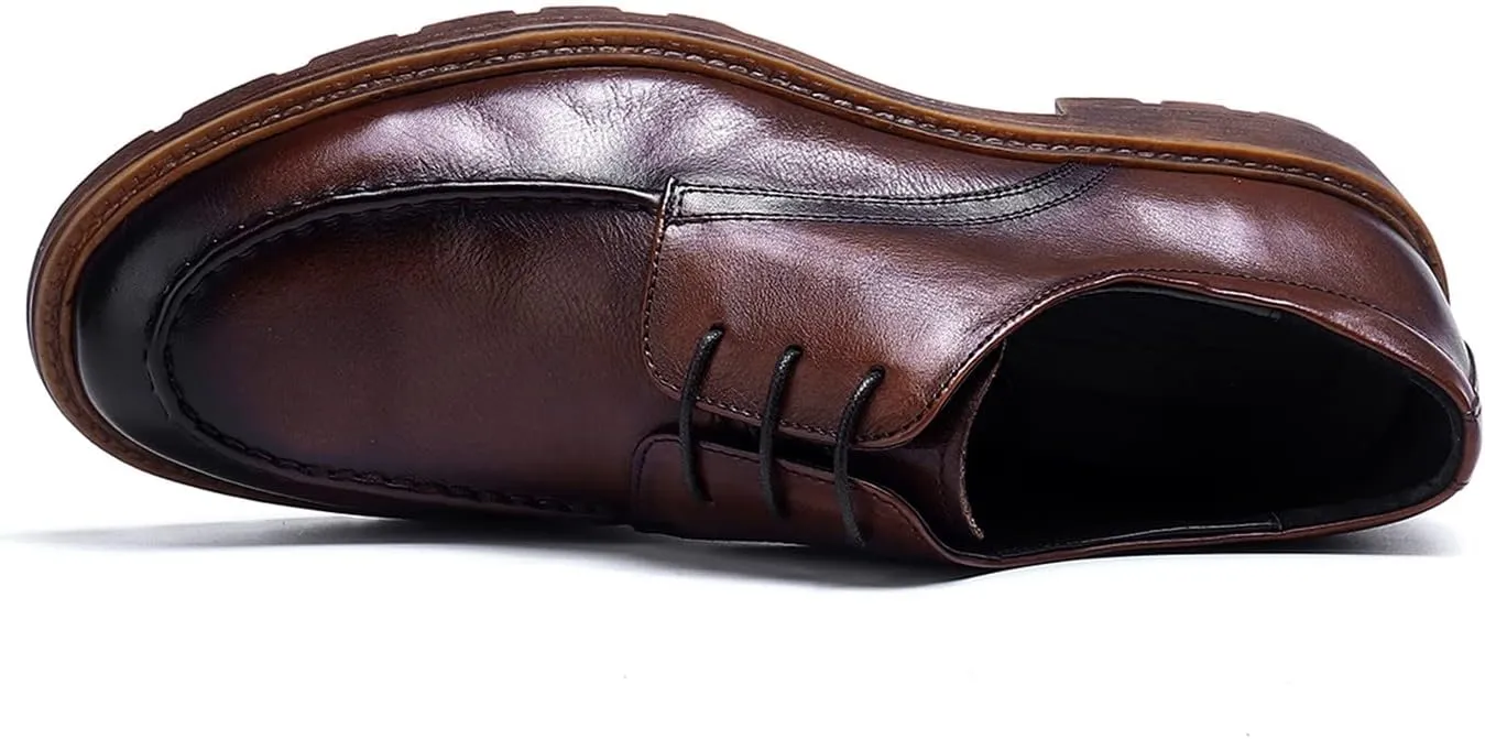 Santimon Mens Dress Shoes Casual Leather Oxford Formal Shoes for Men Black Brown