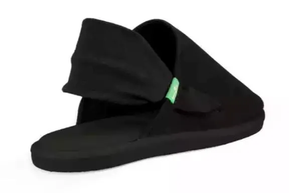 Sanuk Black Yoga Sling Cruz Womens Sidewalk Surfers 1097575