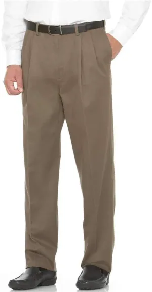 Savane Men's Flat Front Performance Chino Pant, Shale, 36W x 32L