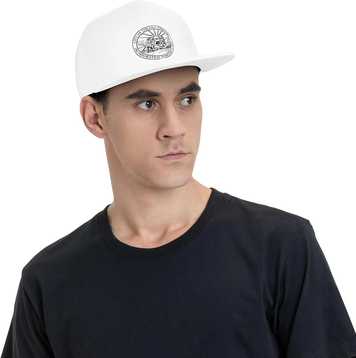 Seal of Omaha, Nebraska Snapback Hat Adjustable Flat Bill Brim Baseball Cap for Men Women Hats