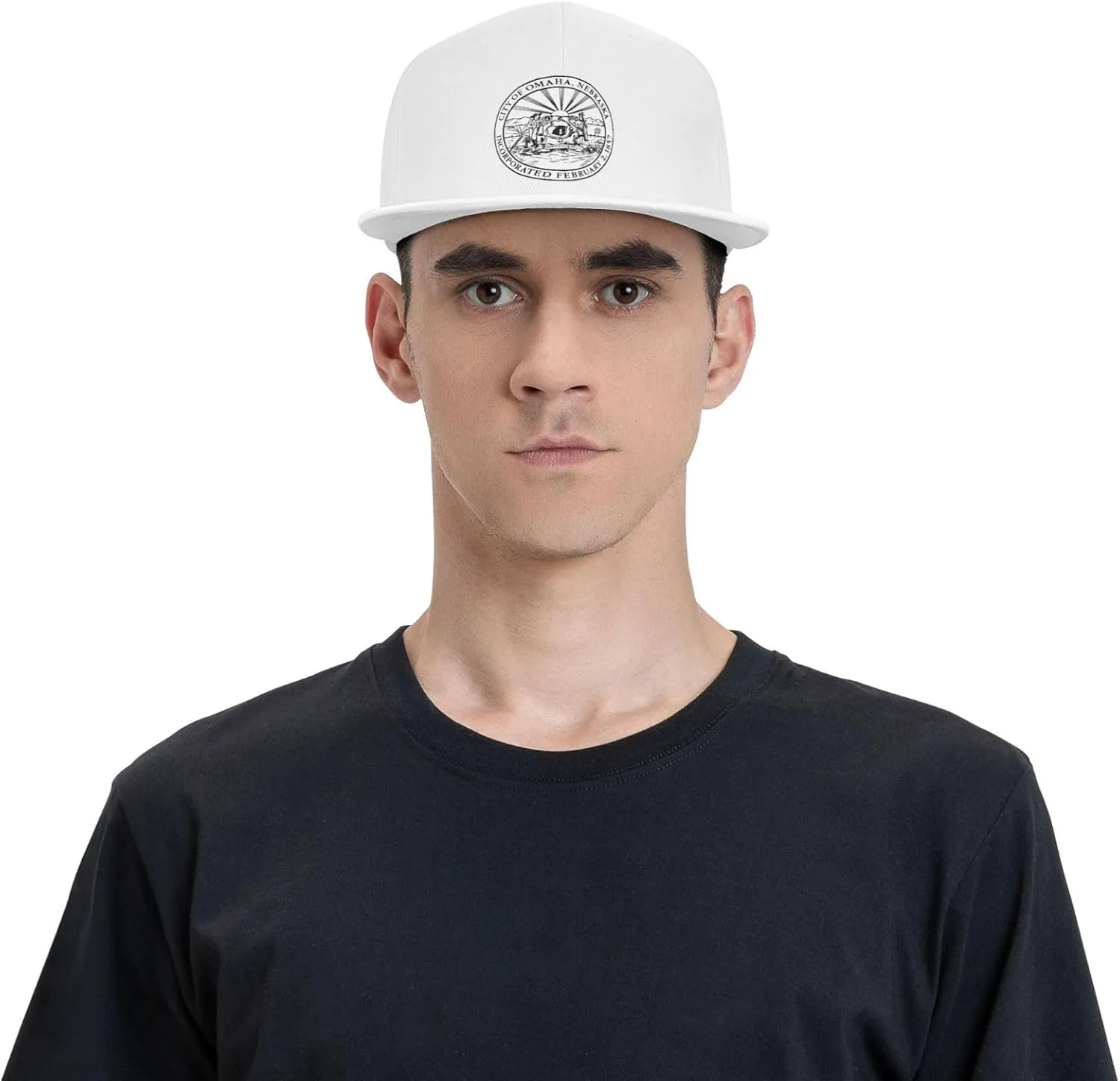 Seal of Omaha, Nebraska Snapback Hat Adjustable Flat Bill Brim Baseball Cap for Men Women Hats