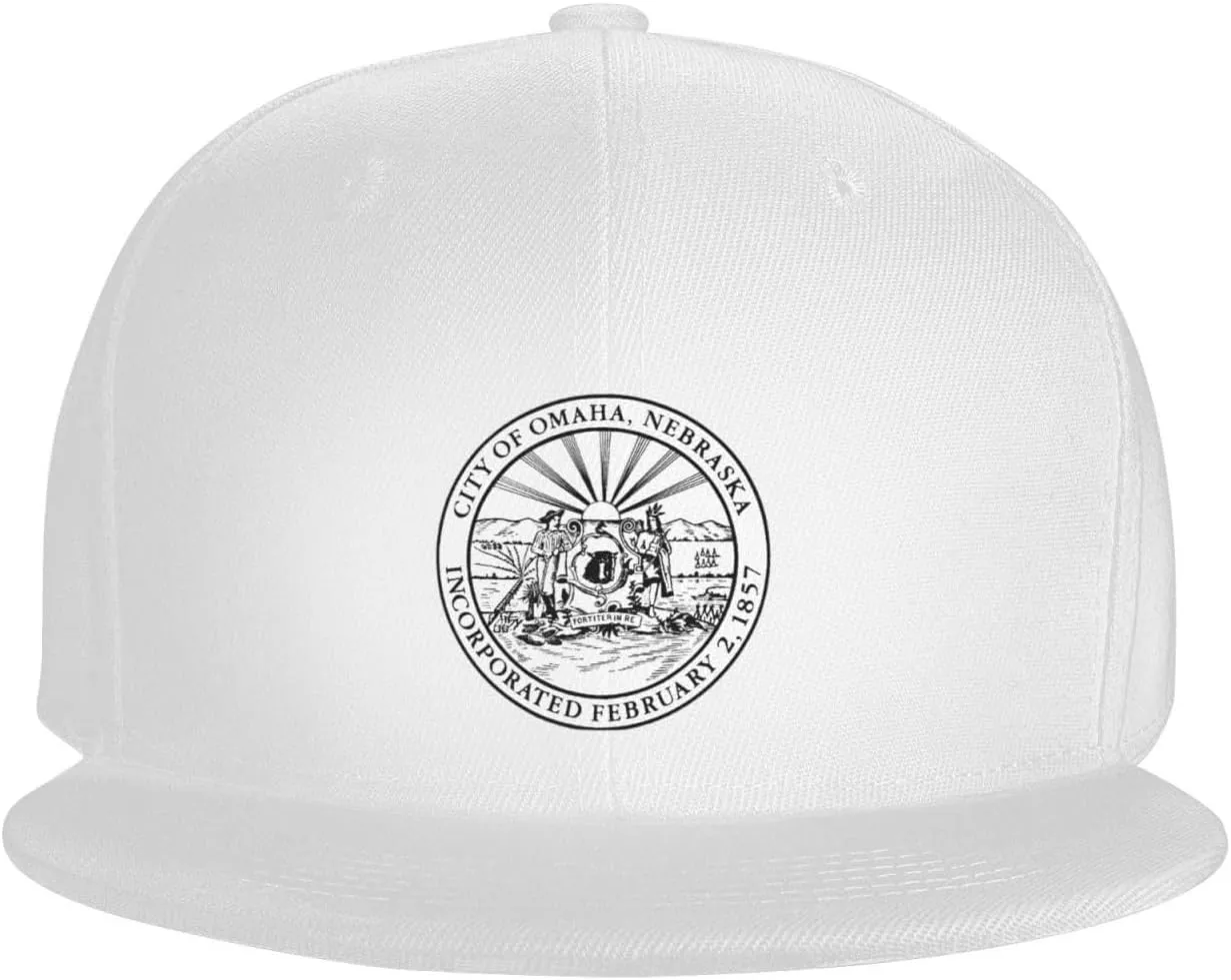 Seal of Omaha, Nebraska Snapback Hat Adjustable Flat Bill Brim Baseball Cap for Men Women Hats