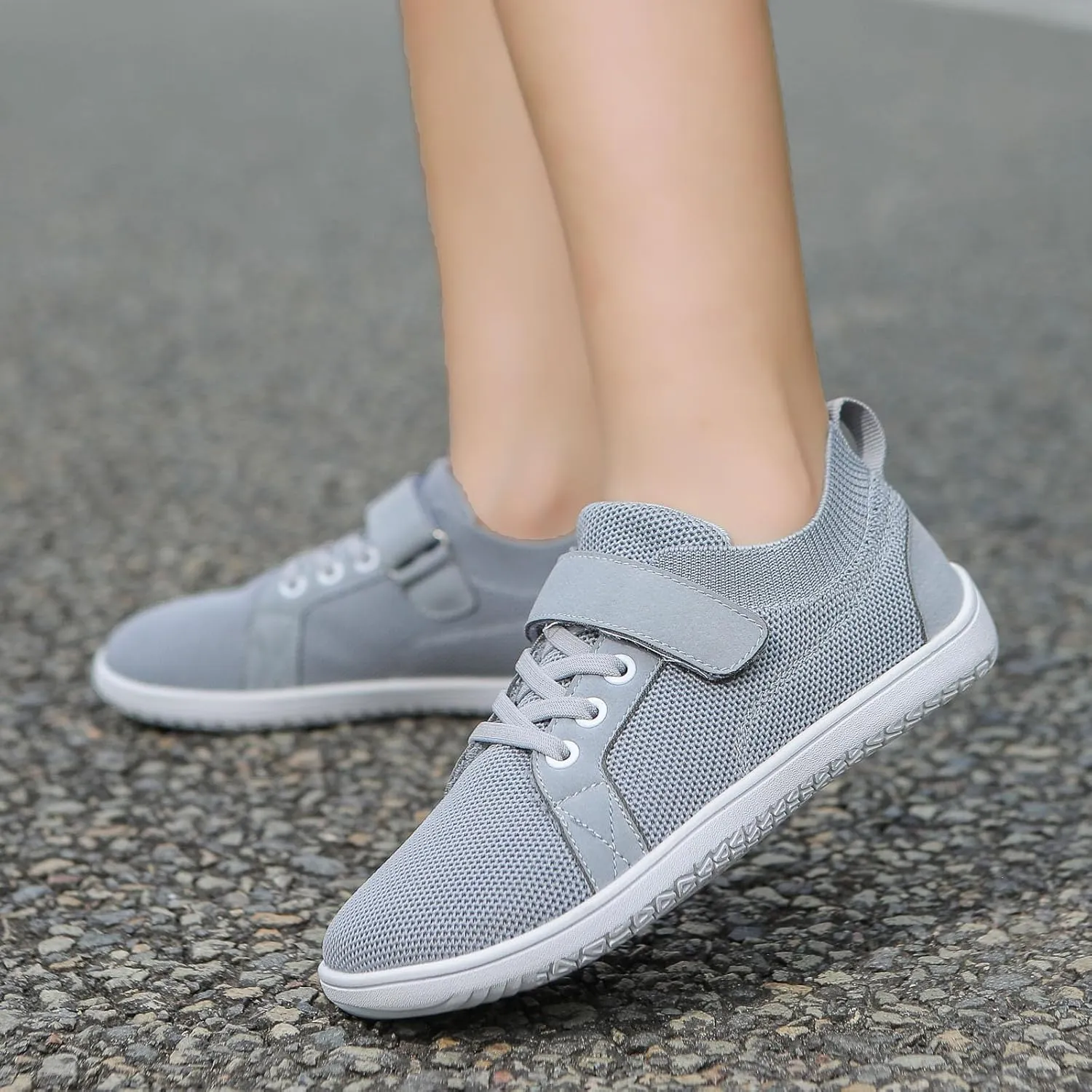 SECHRITE Toddler/Little/Big Kid Wide Barefoot Shoes for Boys Girls Minimalist Wide Toe Box Zero Drop Walking Sneakers Breathable Lightweight