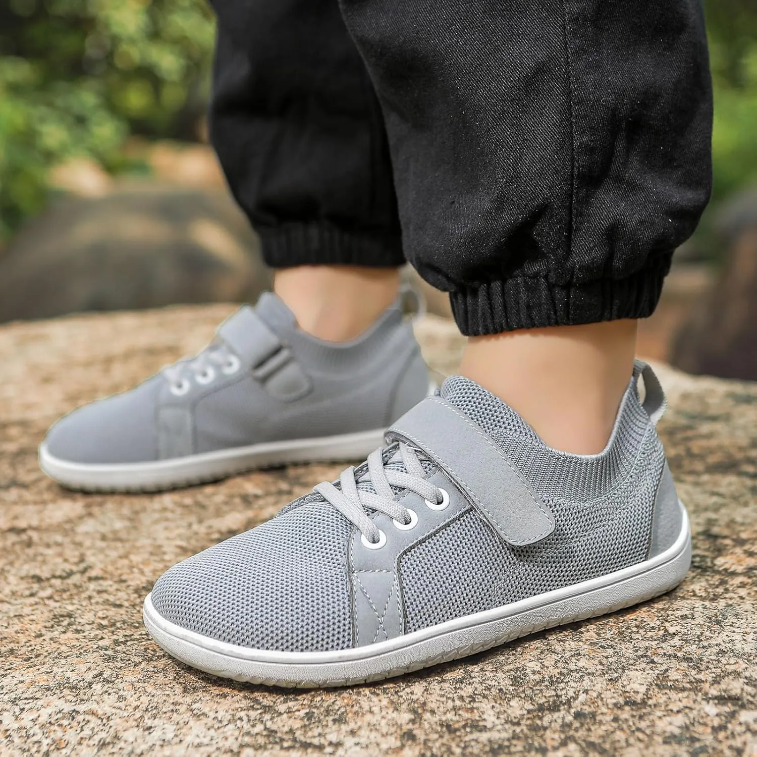SECHRITE Toddler/Little/Big Kid Wide Barefoot Shoes for Boys Girls Minimalist Wide Toe Box Zero Drop Walking Sneakers Breathable Lightweight