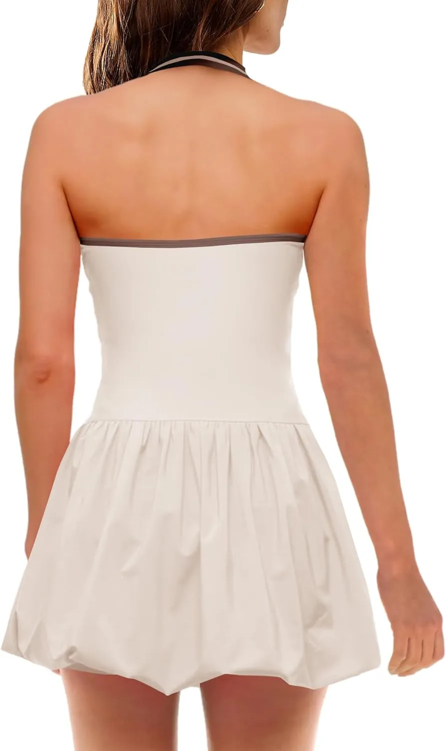 SENSERISE Womens Tennis Dress Built in Bra Halter Dress with Shorts Underneath Workout One Piece Golf Outfits