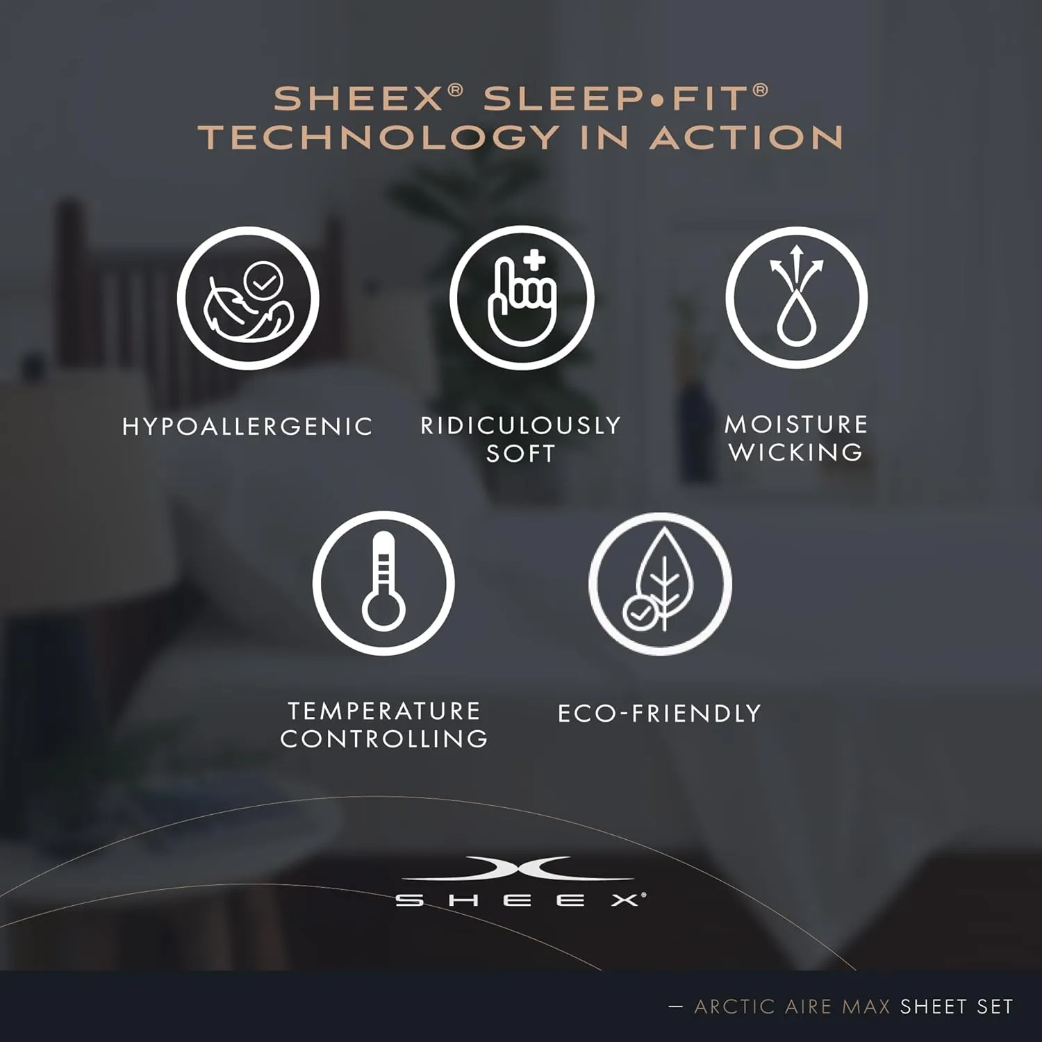 SHEEX Arctic Aire MAX Sheet Set, Ultrasoft Cooling Sheets with 1 Flat Sheet, 1 Fitted Sheet, and 2 Pillowcases, King, White