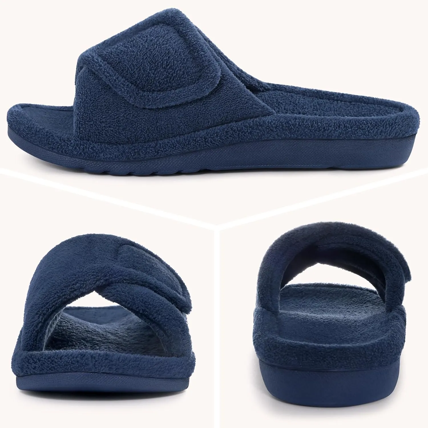 shevalues Orthopedic Slippers for Women with Arch Support Adjustable Open Toe House Shoes for Plantar Fasciitis