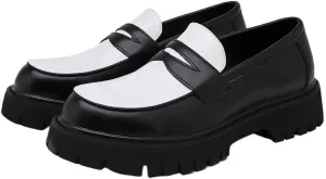 Shoes Men's Retro Loafers Fashion Spliced ​​Oxford Shoes Versatile Casual Shoes(D,7.5)