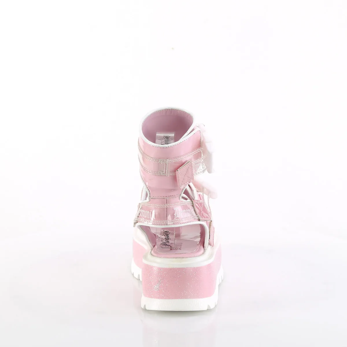 SLACKER-15B - Baby Pink Hologram Patent Sandals