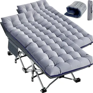 Slsy Oversized XXL Camping Cot for Adults with Mattress, Portable Sleeping Cots, Camp Bed with Carry Bag for Outdoor Travel, Beach, Hiking