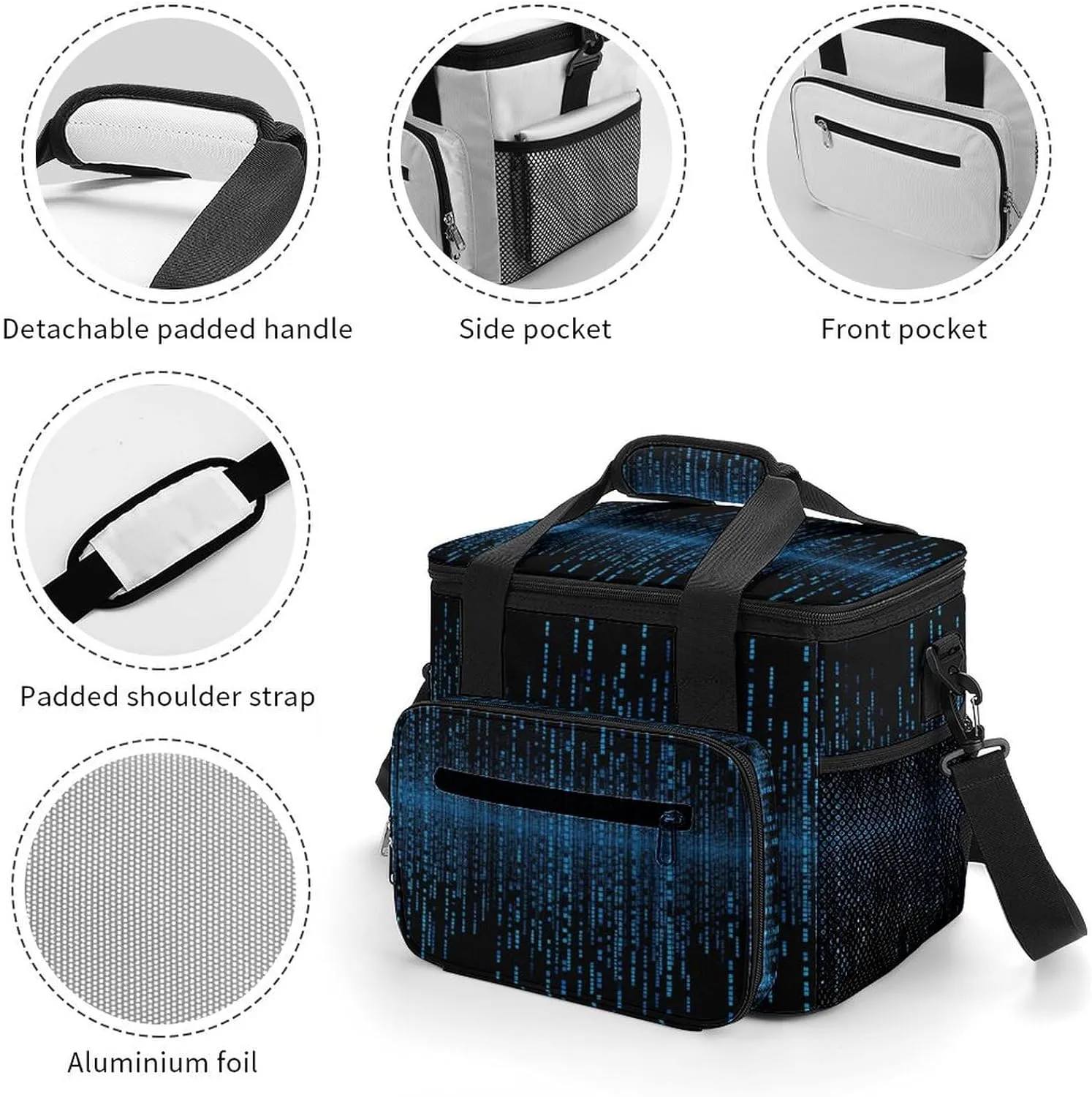 Soft Cooler Bag, 22L Collapsible Beach Cooler Bag,Three Smiling Skeletons Printed Portable Ice Chest Leakproof Travel Cooler for Picnic, Outdoor Trip