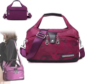 Soft Side Lightweight Underseat Tote Bag, Blaciokamith Multi-pocket Fashion Waterproof Handbag Crossbody