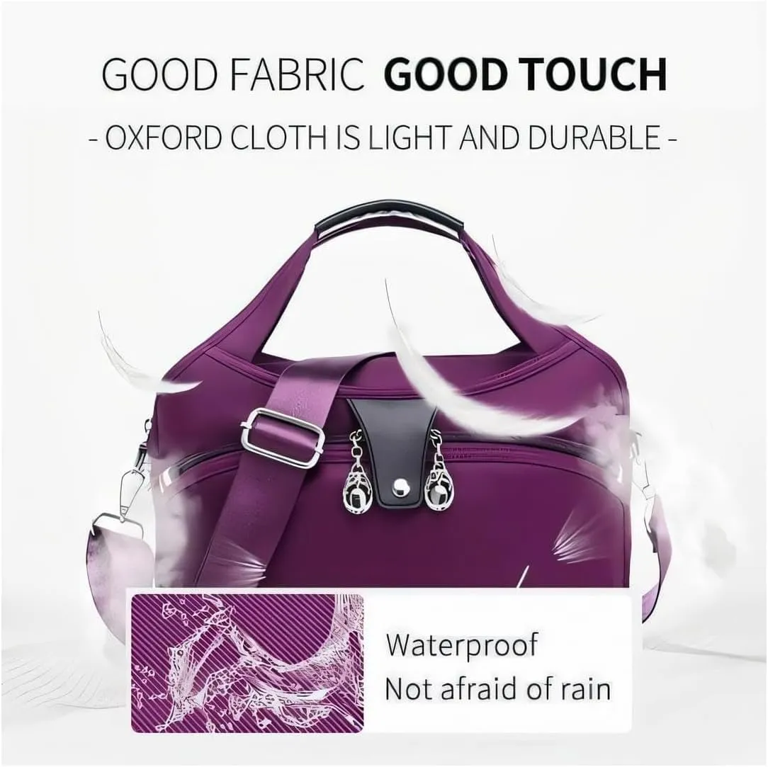 Soft Side Lightweight Underseat Tote Bag, Blaciokamith Multi-pocket Fashion Waterproof Handbag Crossbody