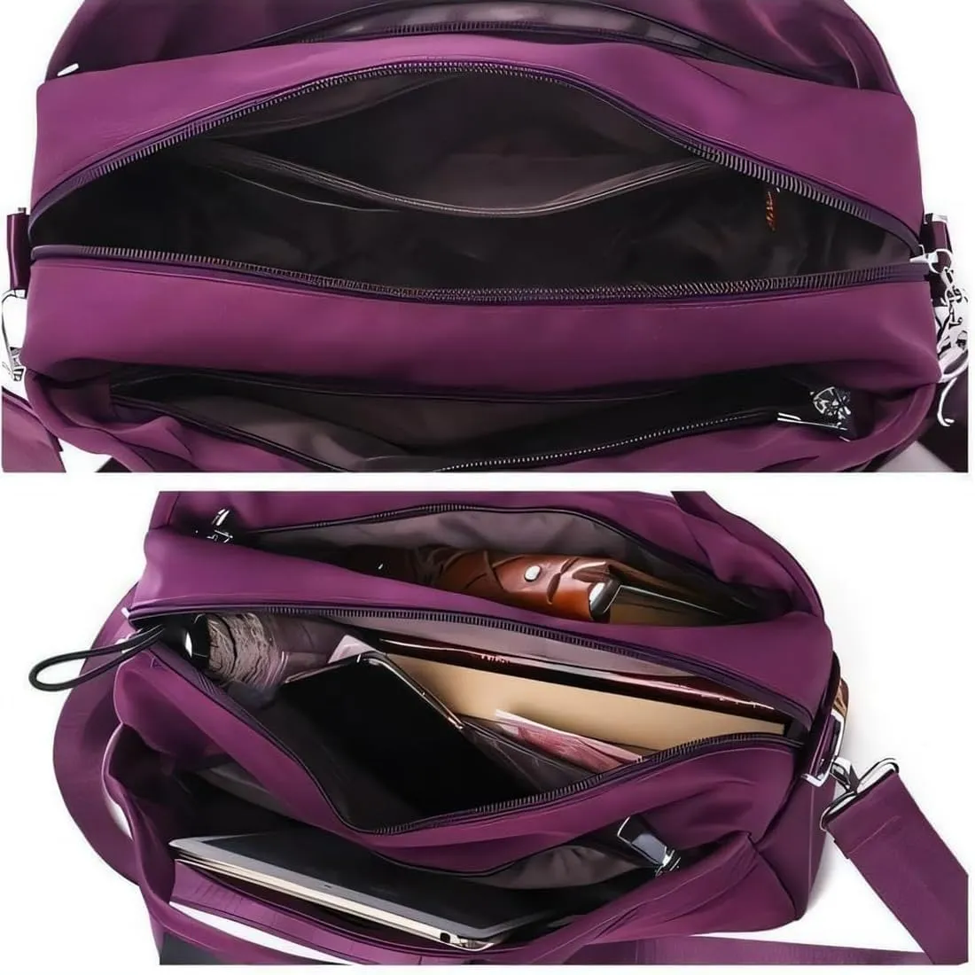 Soft Side Lightweight Underseat Tote Bag, Blaciokamith Multi-pocket Fashion Waterproof Handbag Crossbody