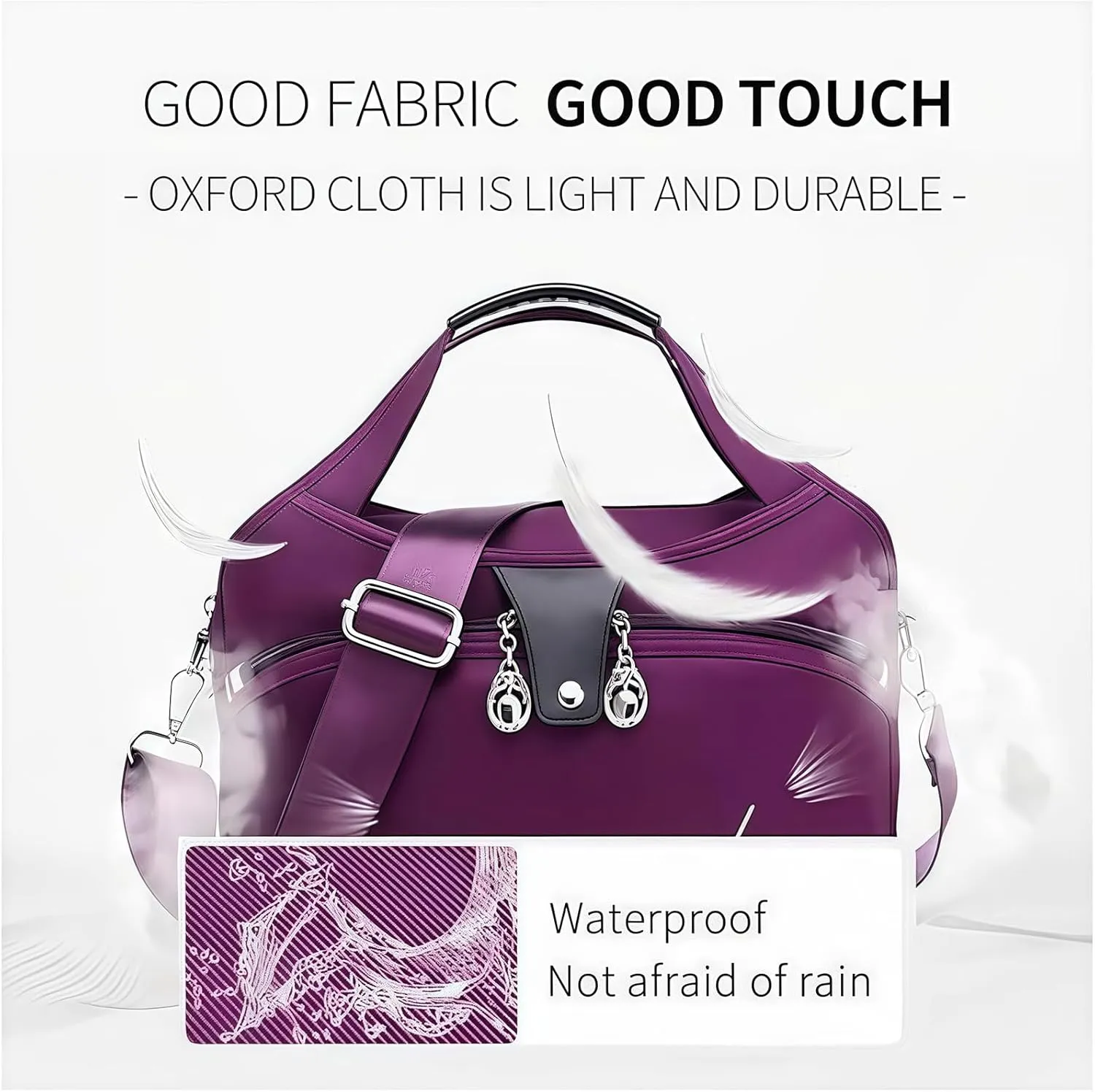 Soft Side Lightweight Underseat Tote Bag, Blaciokamith Tote Bag, Multi-pocket Fashion Waterproof Handbag Crossbody