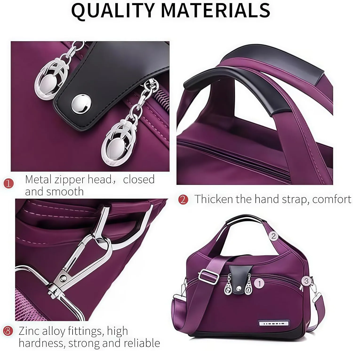 Soft Side Lightweight Underseat Tote Bag, Blaciokamith Tote Bag, Multi-pocket Fashion Waterproof Handbag Crossbody