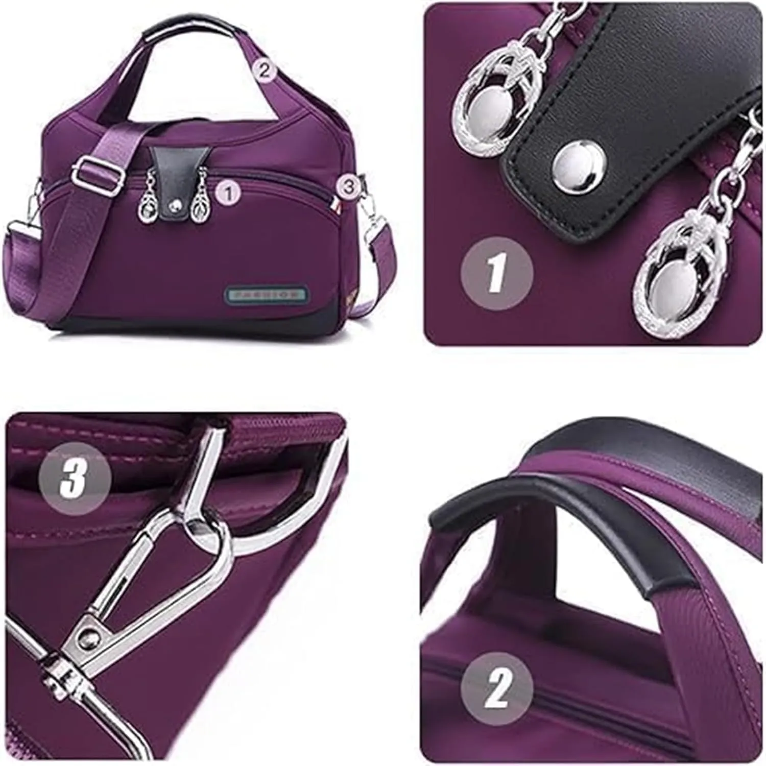Soft Side Lightweight Underseat Tote Bag,2025 New Blaciokamith Multi-pocket Fashion Waterproof Handbag Crossbody