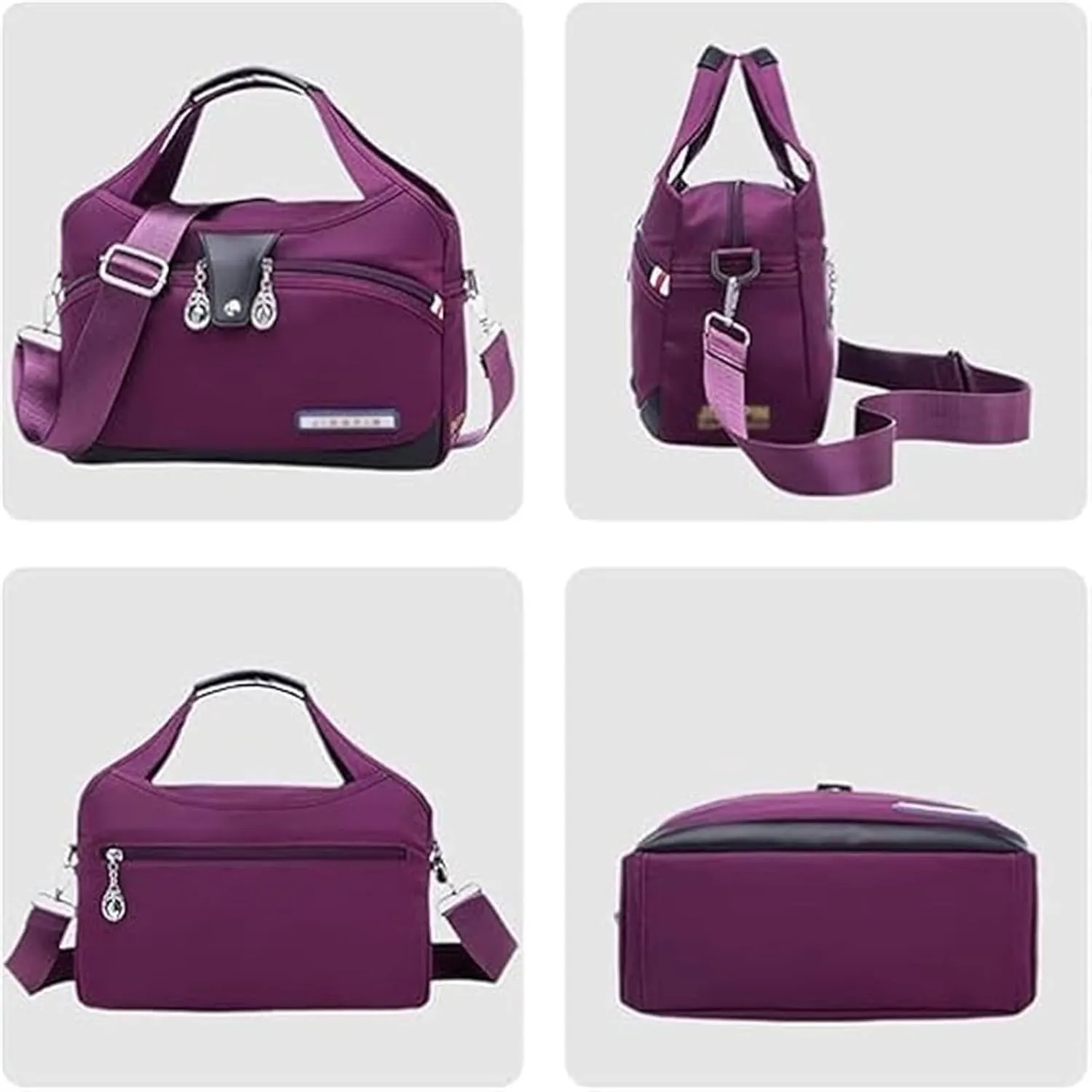 Soft Side Lightweight Underseat Tote Bag,2025 New Blaciokamith Multi-pocket Fashion Waterproof Handbag Crossbody