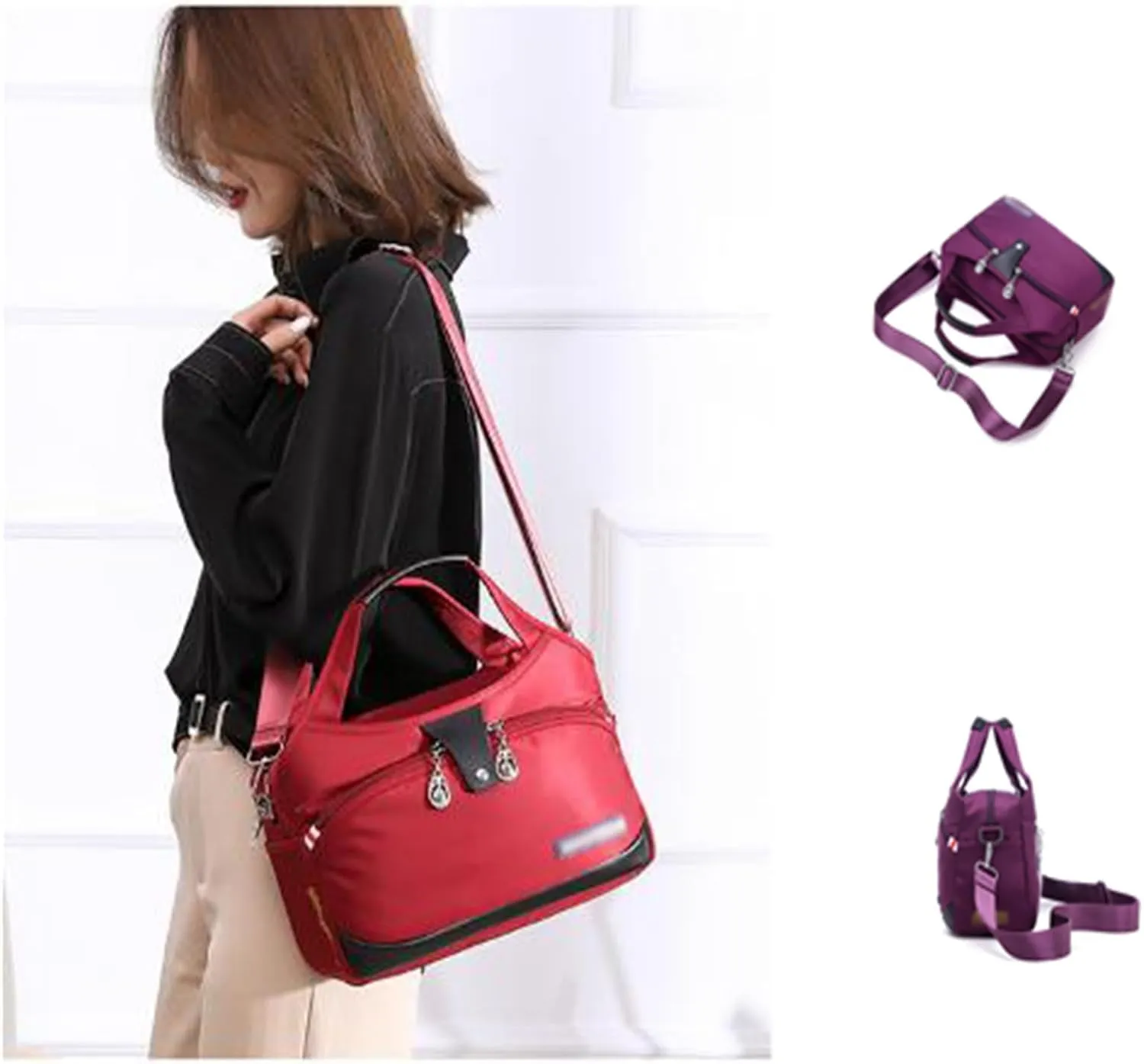 Soft Side Lightweight Underseat Tote Bag,2025 New Blaciokamith Multi-pocket Fashion Waterproof Handbag Crossbody