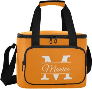 Solid Color Custom Soft Cooler Bag with Zipper Personalized Insulated Portable Camping Cooler for Travel Beach Work Lunch Box for Women Men