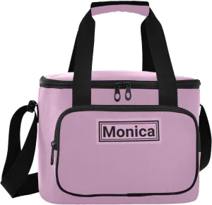 Solid Color Custom Soft Cooler Bag with Zipper Personalized Portable Insulated Cooler for Beach Camping Travel Work Lunchbox for Men Women