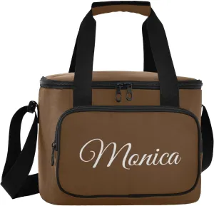 Solid Color Custom Soft Cooler Bag with Zipper Personalized Portable Insulated Cooler for Camping Beach Travel Work Lunch Bag for Men Women