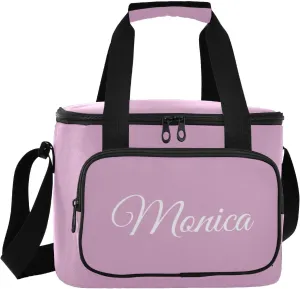 Solid Color Custom Soft Cooler Bag with Zipper Personalized Portable Insulated Cooler for Camping Beach Travel Work Lunch Bag for Men Women