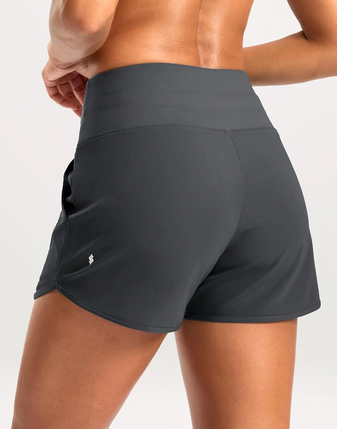 Soothfeel Women's Athletic Running Shorts with Zipper Pockets 3" High Waisted Workout Active Gym Shorts for Women with Liner