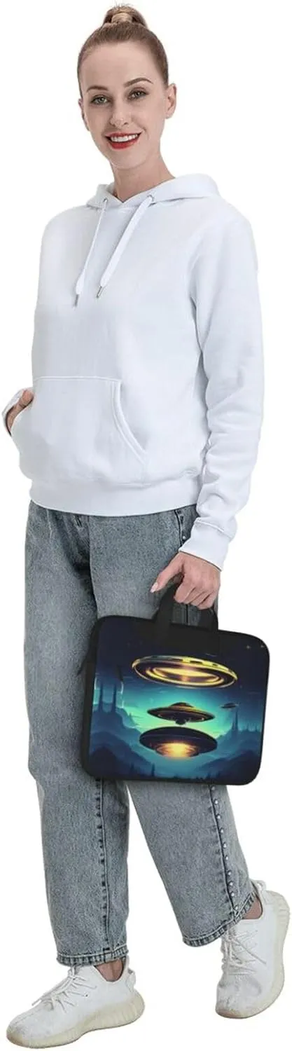 Spacecraft descend pattern Ultra-thin portable shoulder laptop bag Stylish and Protective Shockproof soft lining