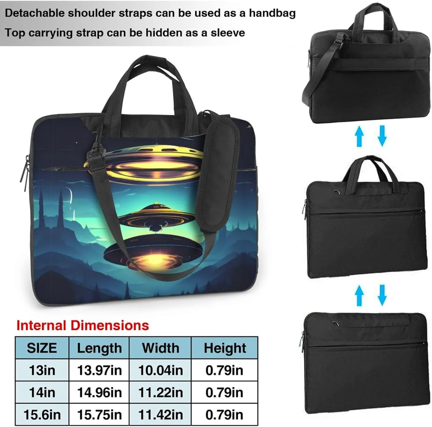 Spacecraft descend pattern Ultra-thin portable shoulder laptop bag Stylish and Protective Shockproof soft lining