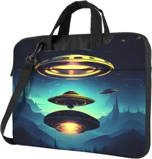 Spacecraft descend pattern Ultra-thin portable shoulder laptop bag Stylish and Protective Shockproof soft lining
