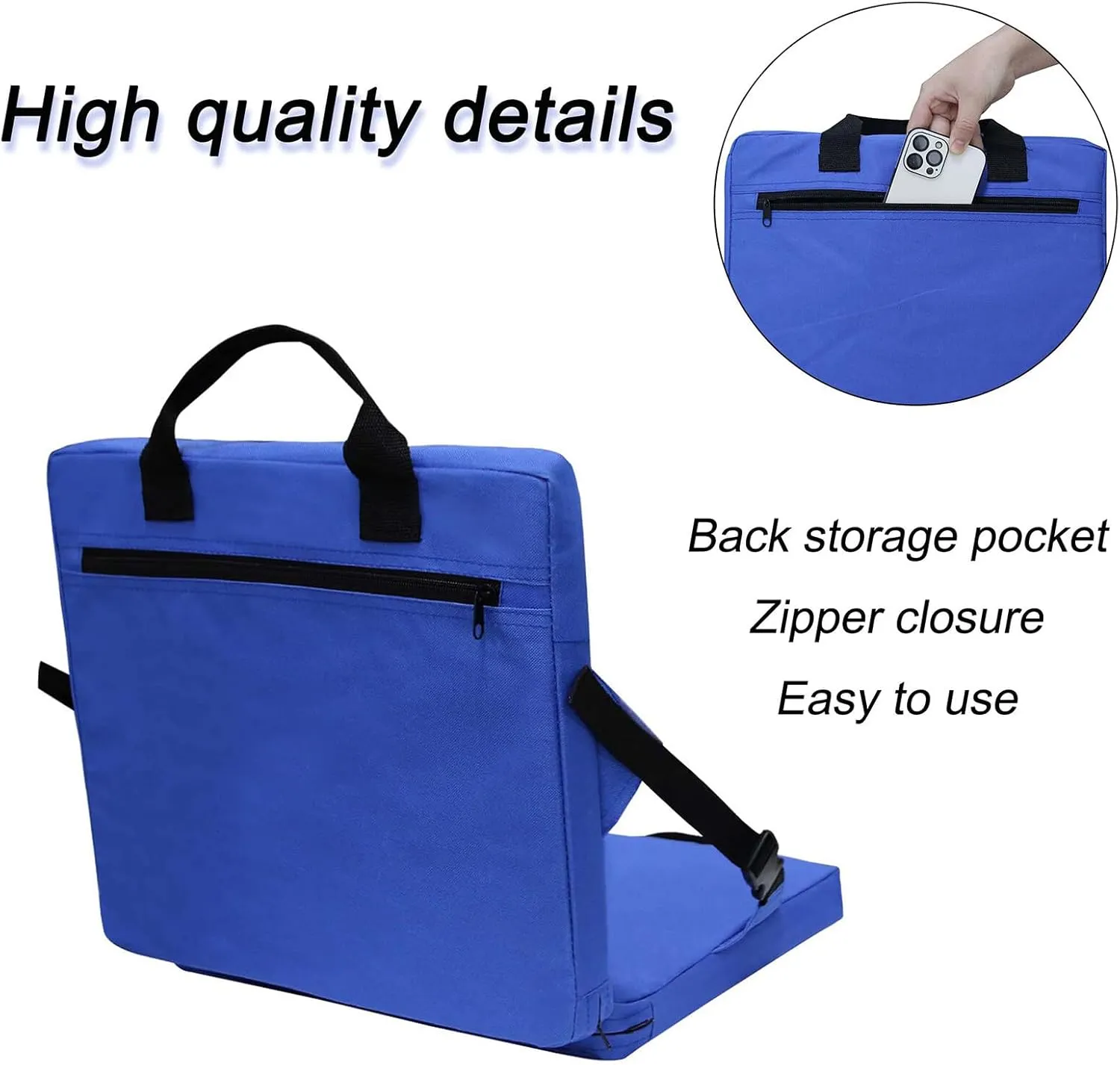 Stadium Seat for Bleachers with Back Support Portable Lightweight Bleacher Seat Cushion Foldable Stadium Seat Padded Chair for Garden Camping Hunting Floor Beach Outdoor