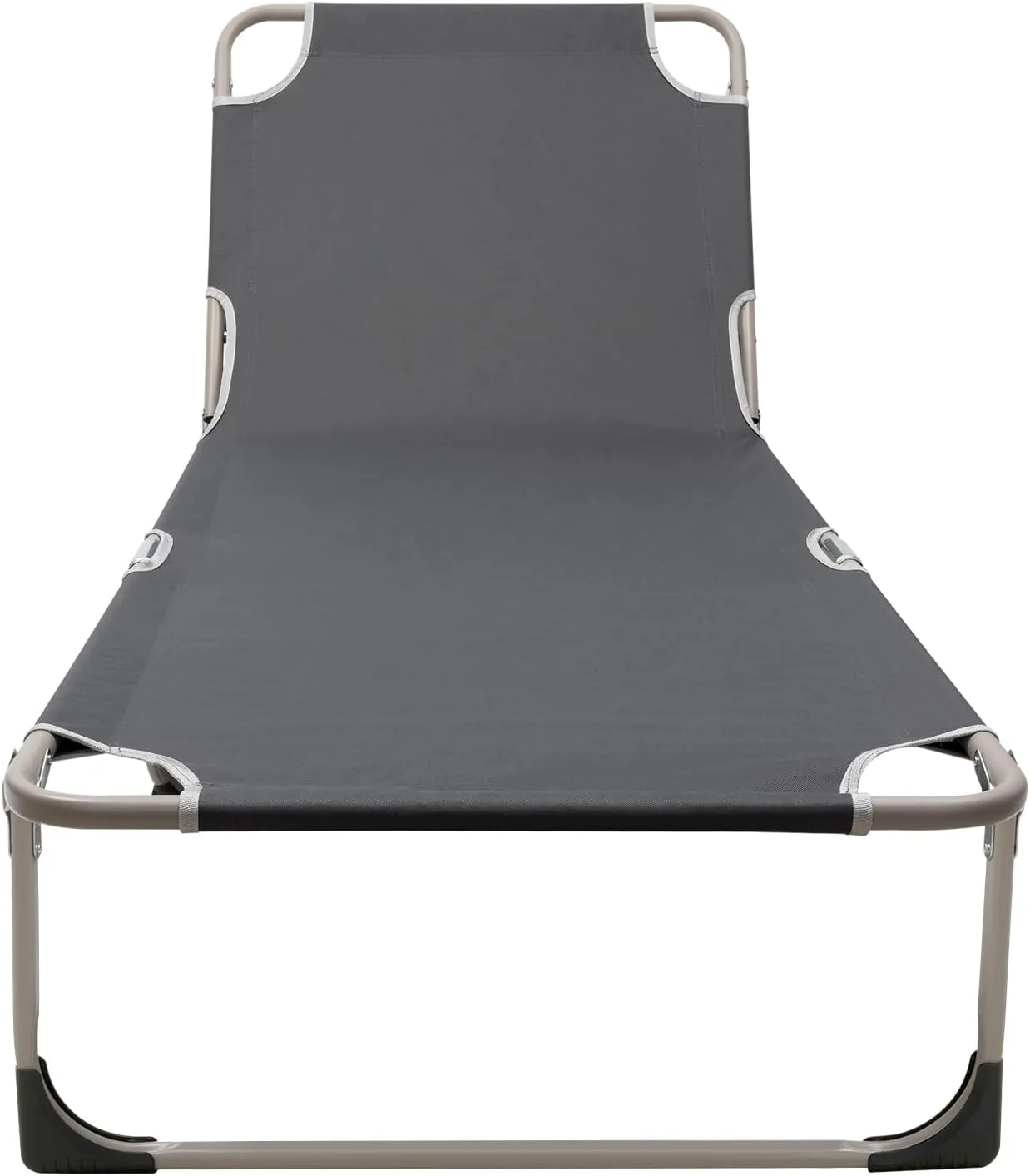 Steel Tube Camping Cot Quick Set-Up Folding Cot Portable Camping Bed Outdoor Chair Gray