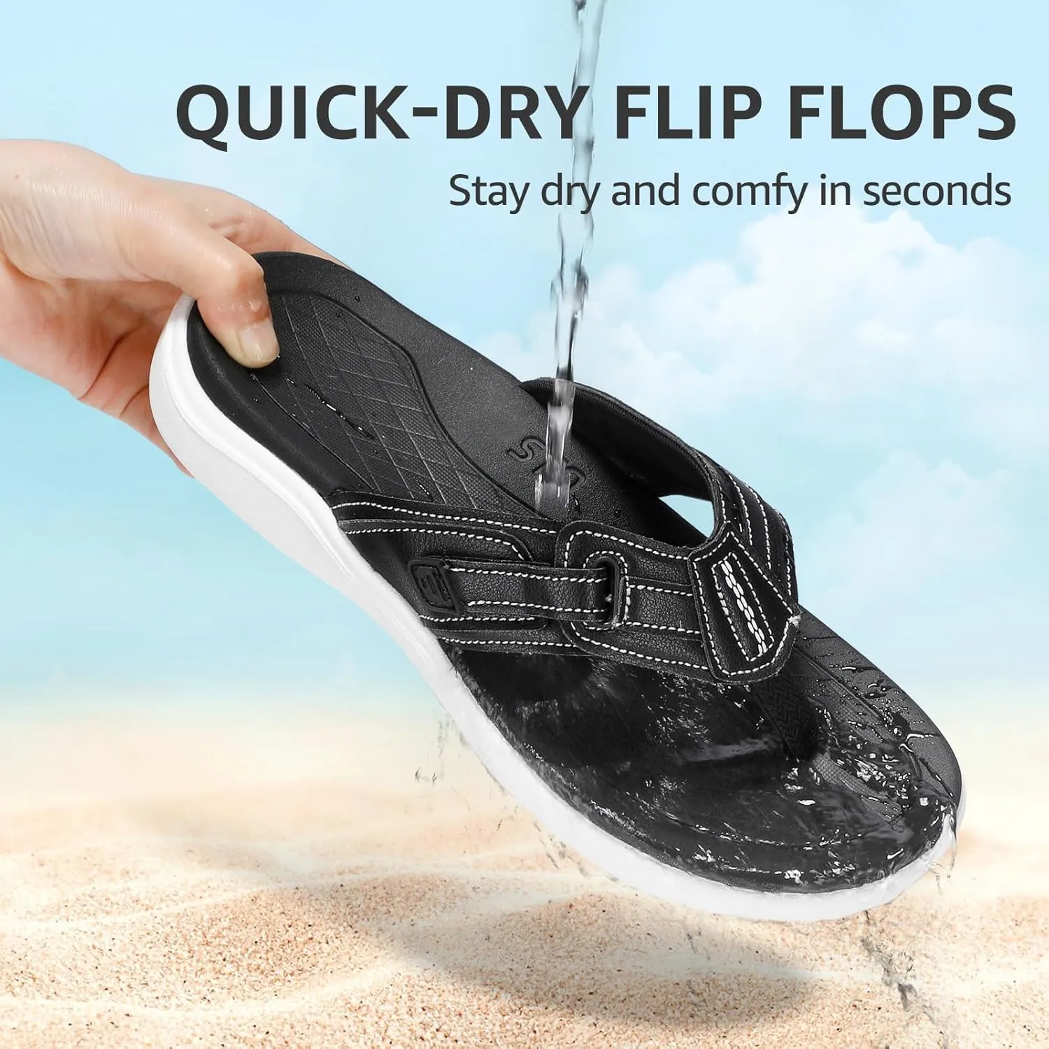 STQ Orthopedic Flip Flops for Women丨Adjustable Beach Sandals