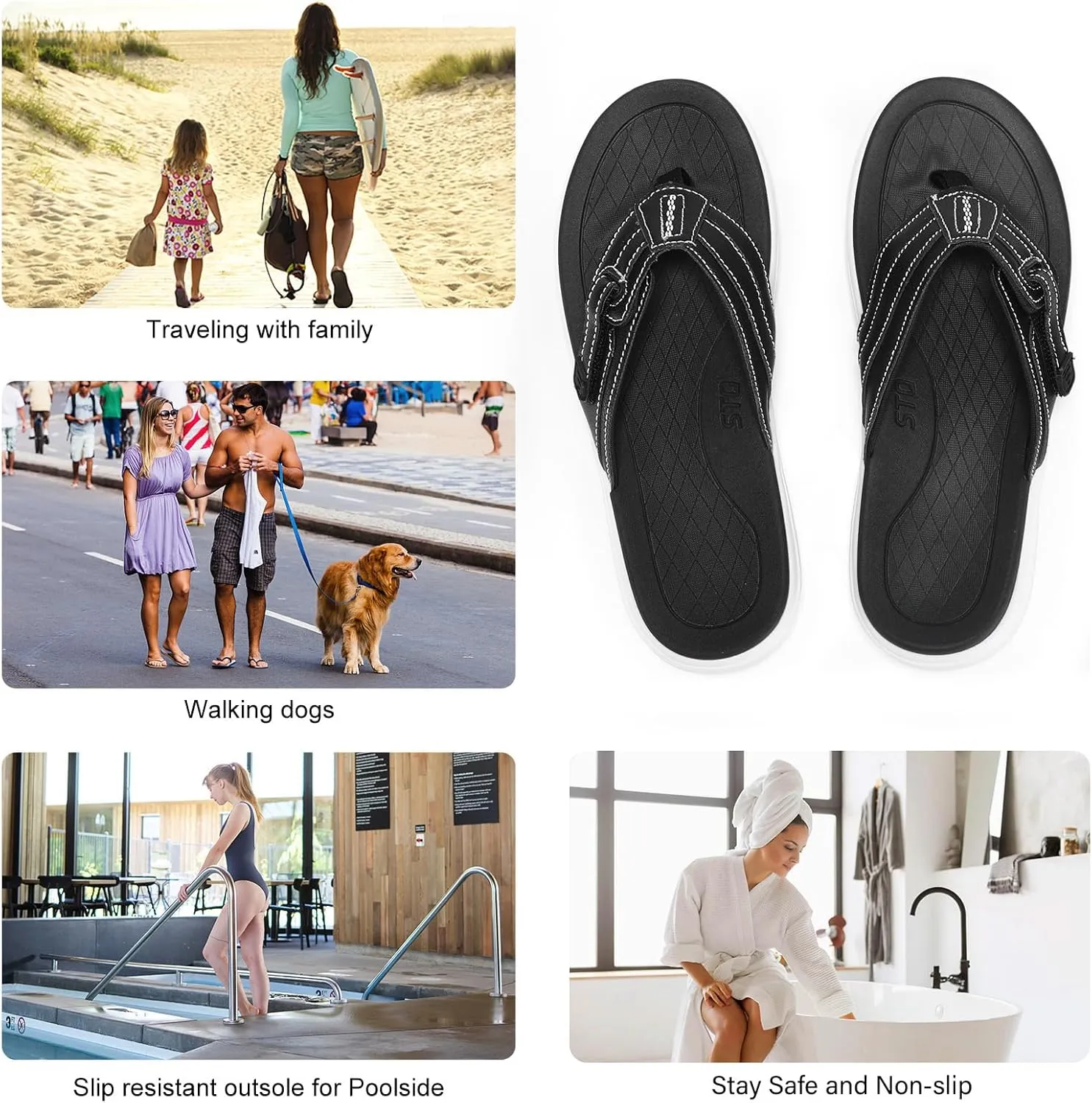 STQ Orthopedic Flip Flops for Women丨Adjustable Beach Sandals