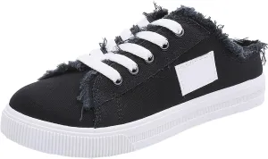 Summer Mules for Women Fashion Comfortable Slip On Sneaker Casual Lightweight Canvas Mules Comfort Non Slip Backless Sneakers Elegant Walking Shoes Classic Work Shoes