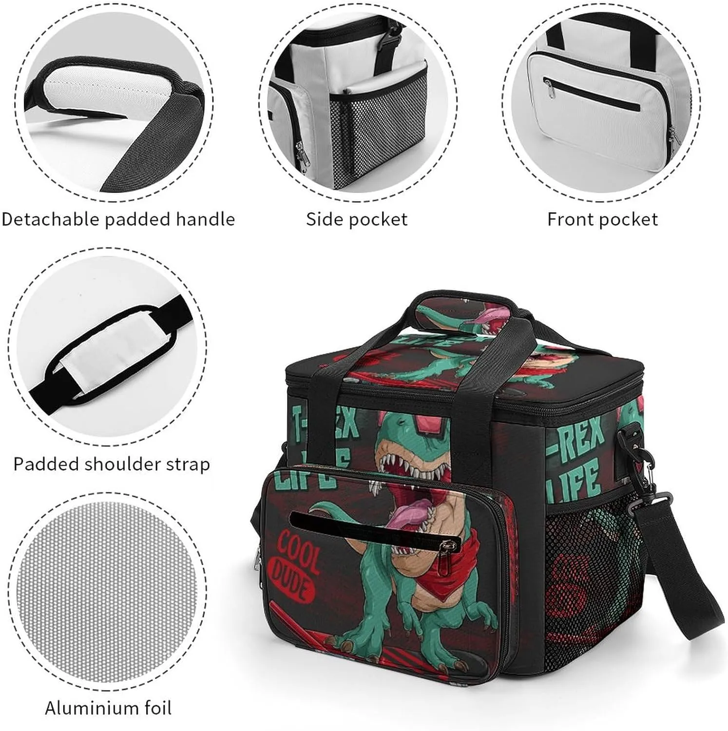 Summer Seashells Starfish 22.5L Waterproof Soft Cooler Bag Beach Wooden Insulated Lunch Box for Camping Fishing Beach Road Trips