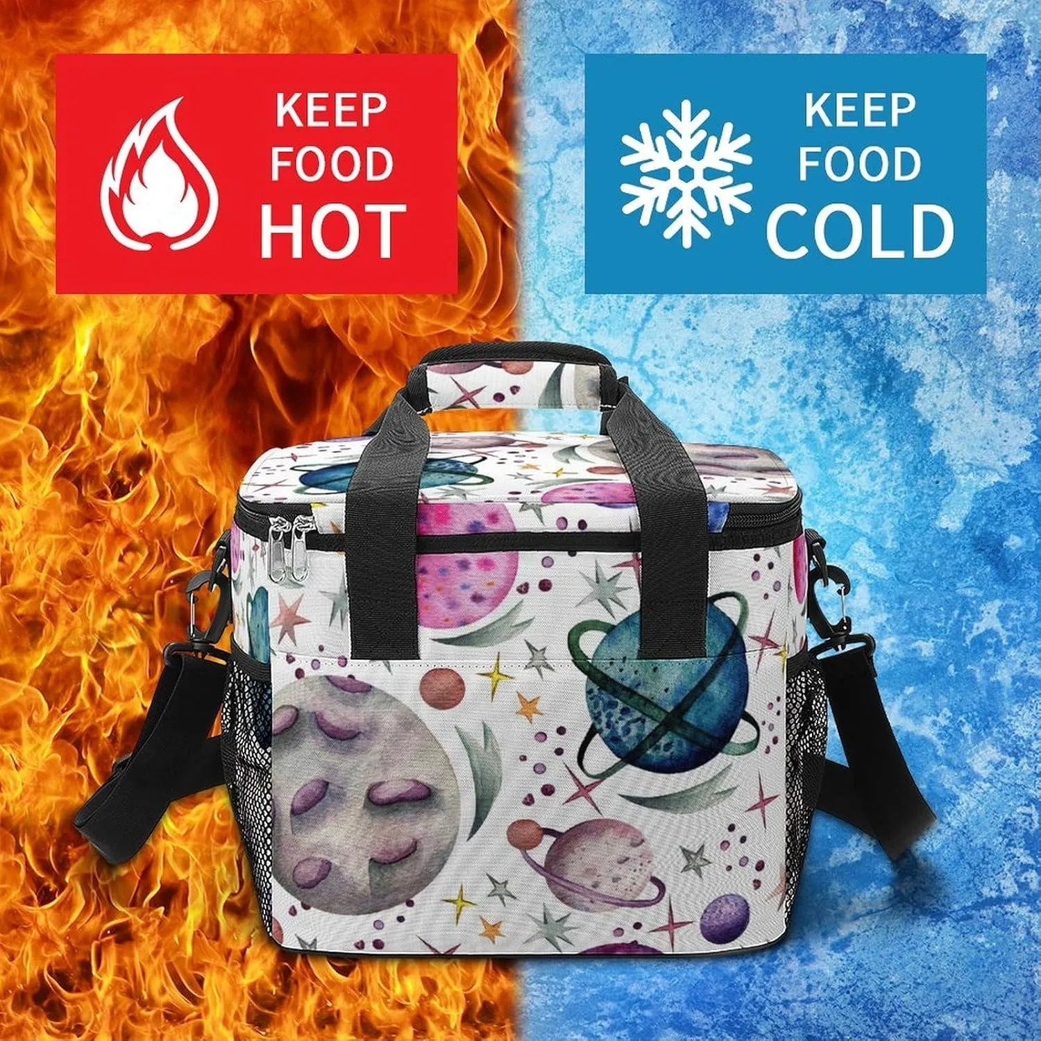 Summer Seashells Starfish 22.5L Waterproof Soft Cooler Bag Beach Wooden Insulated Lunch Box for Camping Fishing Beach Road Trips