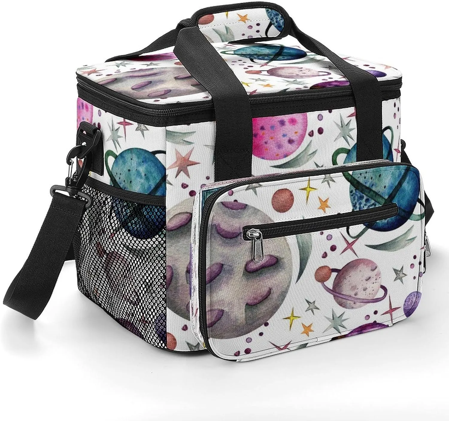 Summer Seashells Starfish 22.5L Waterproof Soft Cooler Bag Beach Wooden Insulated Lunch Box for Camping Fishing Beach Road Trips