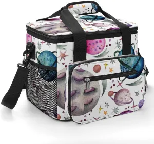 Summer Seashells Starfish 22.5L Waterproof Soft Cooler Bag Beach Wooden Insulated Lunch Box for Camping Fishing Beach Road Trips