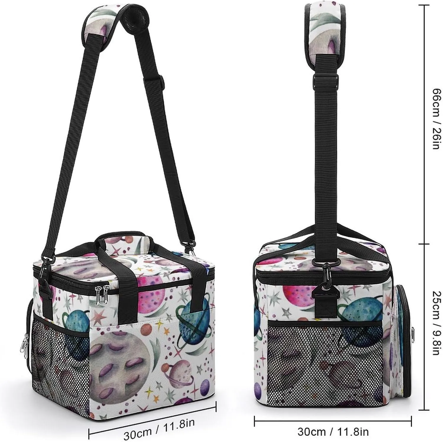 Summer Seashells Starfish 22.5L Waterproof Soft Cooler Bag Beach Wooden Insulated Lunch Box for Camping Fishing Beach Road Trips